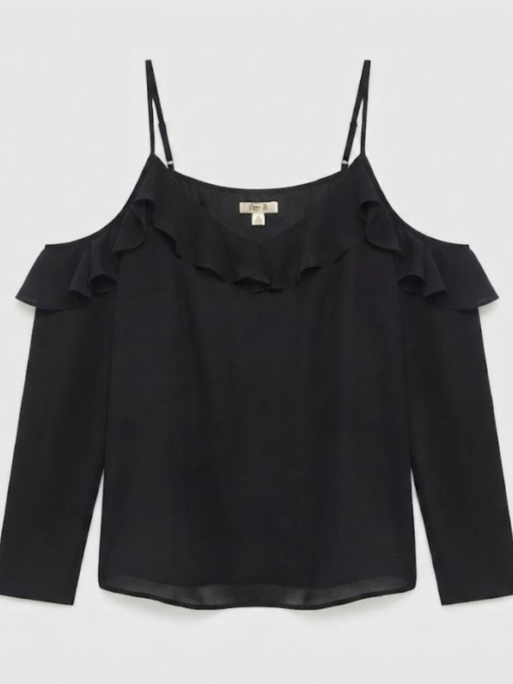 Bar III Black Ruffle-Trim Camisole